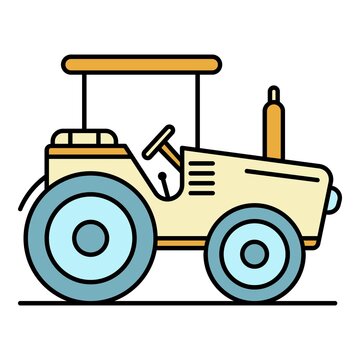recommend clip art: Modern tractor icon. Outline modern tractor vector icon color flat isolated