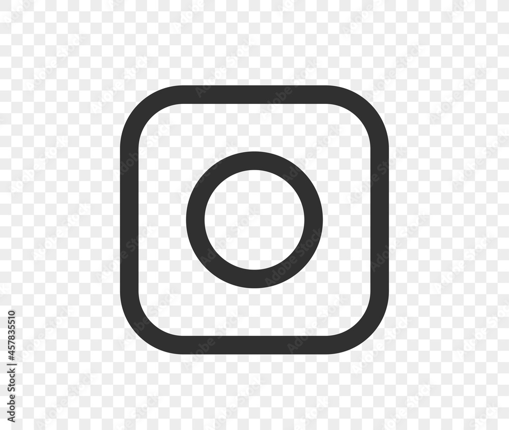 Poster Linear camera pictogram isolated on transparent background