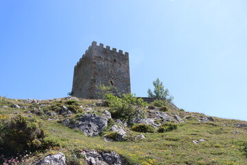 beautiful castle fortress old stone resistant battlements