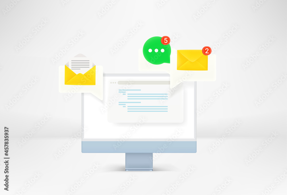 Aufkleber Modern computer with web applications notifications