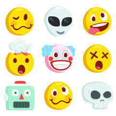 Crazy Emoji Icon Illustration. Dizzy Vector Symbol Emoticon Design Doodle Vector.