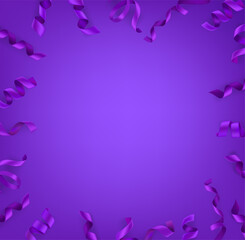 Fototapeta na wymiar Abstract violet background with silk ribbons