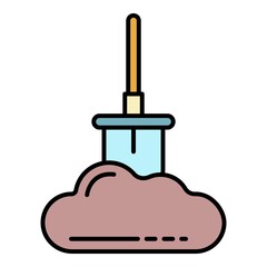 Garden shovel icon. Outline garden shovel vector icon color flat isolated