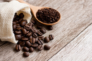 coffee beans in sack