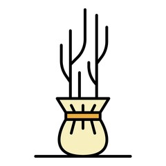 Seedling icon. Outline seedling vector icon color flat isolated