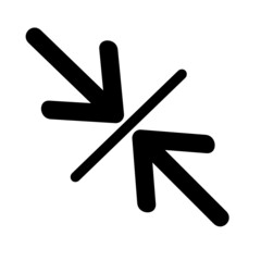 Daigonal shrink arrows icon isolated on white background