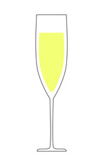 Vector illustration. Wine champagne glass isolated icon.