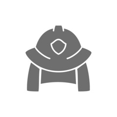 Fireman helmet grey icon. Isolated on white background