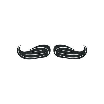 Moustache Icon Silhouette Illustration. Gentleman Vector Graphic Pictogram Symbol Clip Art. Doodle Sketch Black Sign.