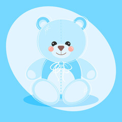 The blue bear. Vector illustration