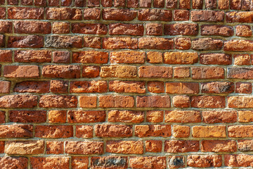 Wall of old bricks as background