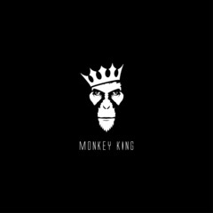 monkey face wearing crown silhouette logo vector illustration, monkey king