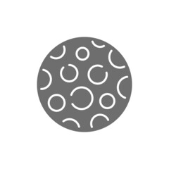 Moon grey icon. Isolated on white background