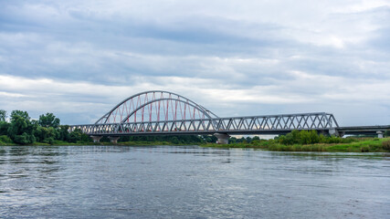 Fototapeta na wymiar Bridge over the Elbe in Lutherstadt Wittenberg
