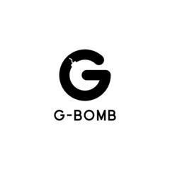 negative space letter g and bomb logo vector