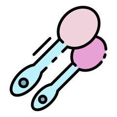 Maracas icon. Outline maracas vector icon color flat isolated