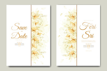 elegant floral watercolor wedding invitation card template