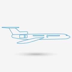 Airplane icon isolated object. Vector illustration.
