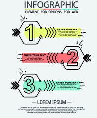 Infographic of three simple style options multicolor ninth edition