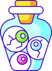 decor, eyes in a jar, vector color icon, for web design, templates and more