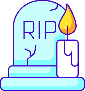 recommend clip art: grave with a candle, vector color icon, for web design, templates and more
