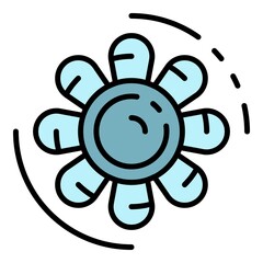 Obraz premium Car motor fan icon. Outline car motor fan vector icon color flat isolated