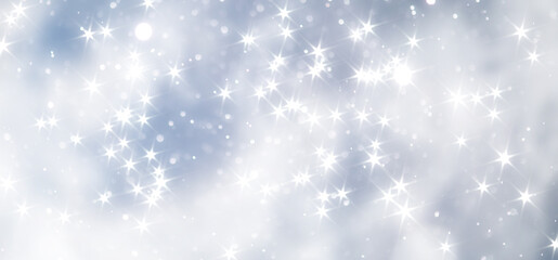 blue snowfall bokeh background, abstract snowflake background on blurred abstract blue