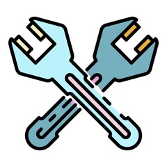 Car keytool icon. Outline car keytool vector icon color flat isolated