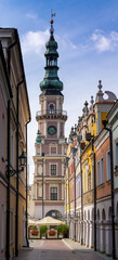 Ormianska Street and the Town Hall in the Old Town of historic Zamosc