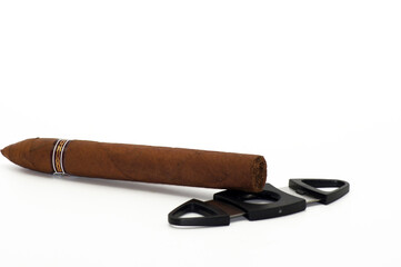 Kubanische Zigarre freigestellt auf weißem Hintergrund