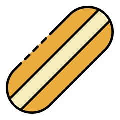Skateboard deck icon. Outline skateboard deck vector icon color flat isolated