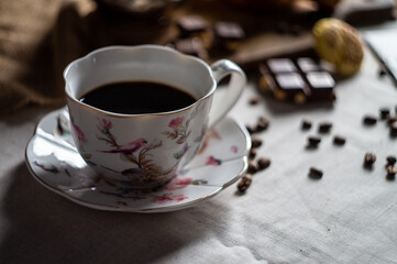 cup of coffe with chocolate