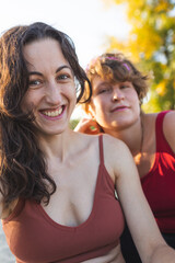 Lesbian couple on the beach