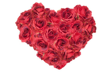 真っ赤な薔薇のハート、ローズ、バラの花/真紅のばらのデコレーション背景画像/カード、タイトルスペース