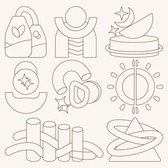 Collection Of Illustration Aesthetics Element Abstract Line Art