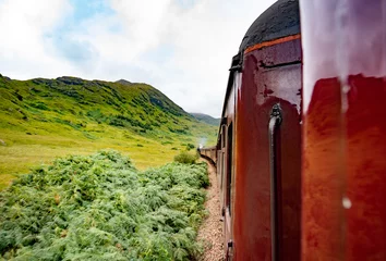 Fotobehang Glenfinnanviaduct Jacobean Express Jacobite Steam train