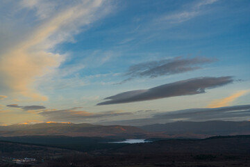sunset over the mountains