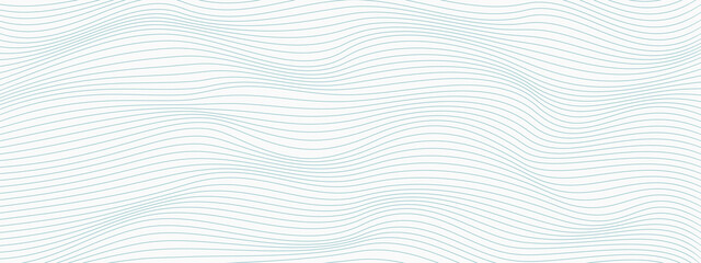 monochrome thin light blue linear abstract curved wavy vertical pattern for background, wallpaper, banner, label etc. vector design - obrazy, fototapety, plakaty