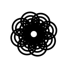flower-shaped icon, black outline on a white background, tile pattern