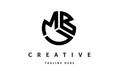 MBU creative circle shape three letter logo vector