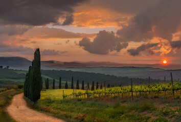 sunset in region country