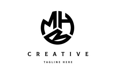MHB creative circle shape three letter logo vector