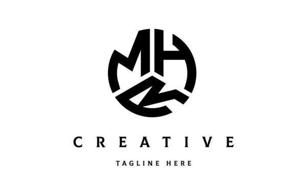 MHR creative circle shape three letter logo vector