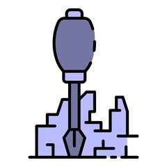 Screwdriver building icon. Outline screwdriver building vector icon color flat isolated