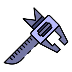 Carpenter measurement tool icon. Outline carpenter measurement tool vector icon color flat isolated