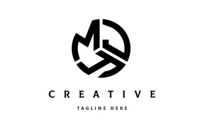 MJY creative circle shape three letter logo vector