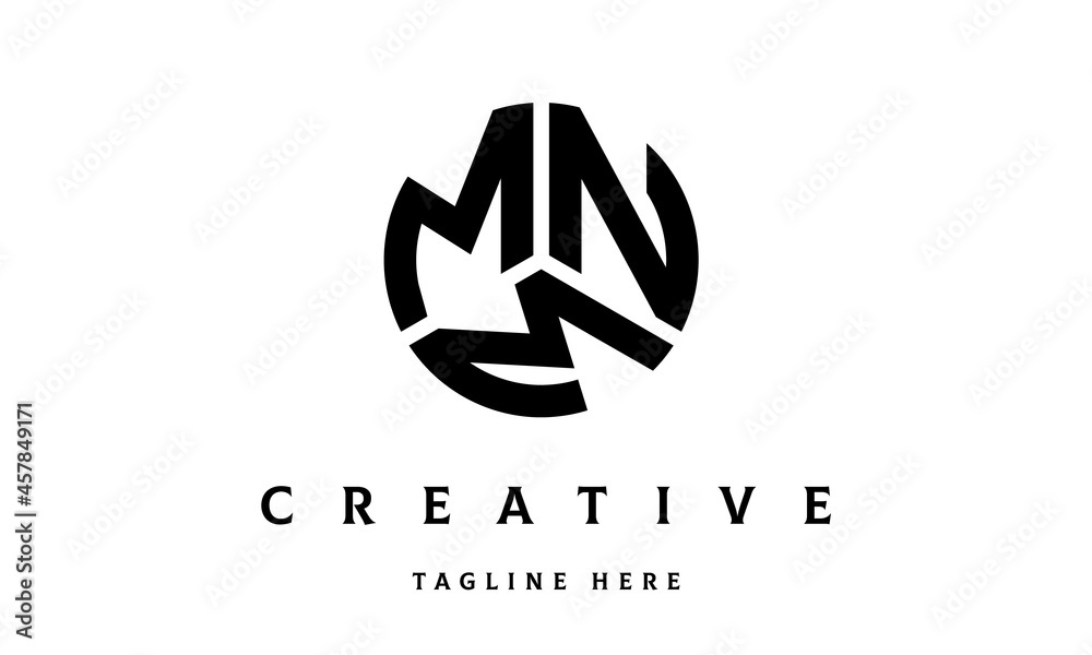 Wall mural mnm creative circle shape three letter logo vector