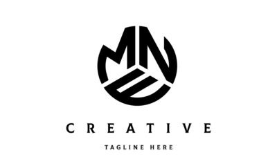 MNE creative circle shape three letter logo vector