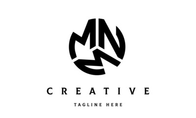 MNM creative circle shape three letter logo vector