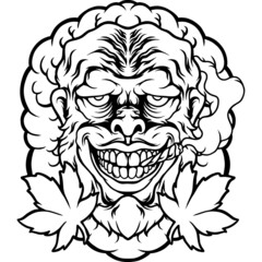 Monkey Marijuana Head Silhouette